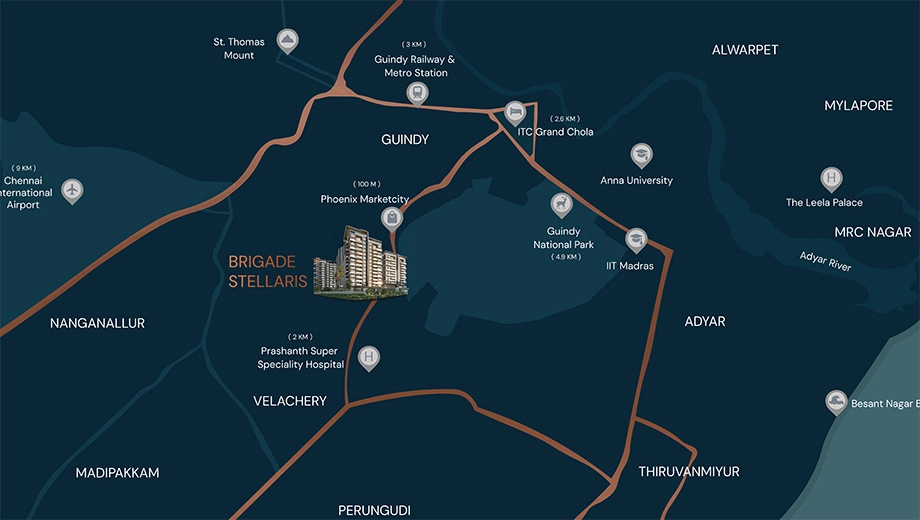 Location of Brigade Stellaris in Velachery, Chennai - Image 429426