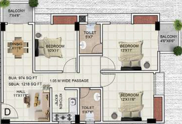 3 BHK Flat in Dolphin Livin in Jalukbari, Guwahati - Image 928961