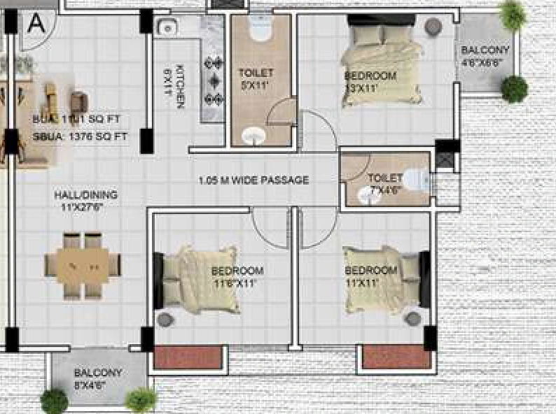 3 BHK Flat in Dolphin Livin in Jalukbari, Guwahati - Image 928962