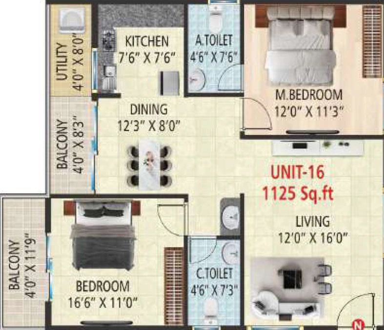 2 BHK Flat in Vaarahi Vivarea in Kambipura, Bangalore - Image 928827