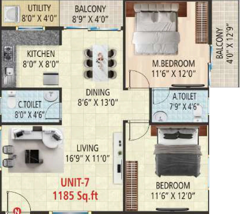 2 BHK Flat in Vaarahi Vivarea in Kambipura, Bangalore - Image 928828