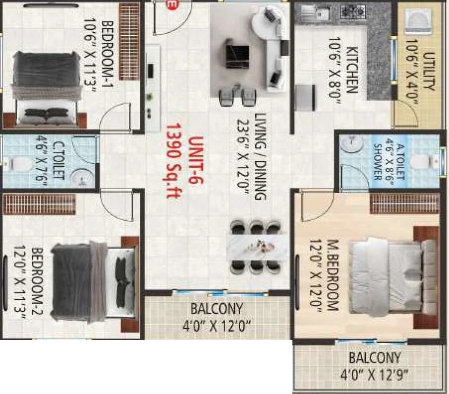 3 BHK Flat in Vaarahi Vivarea in Kambipura, Bangalore - Image 928829