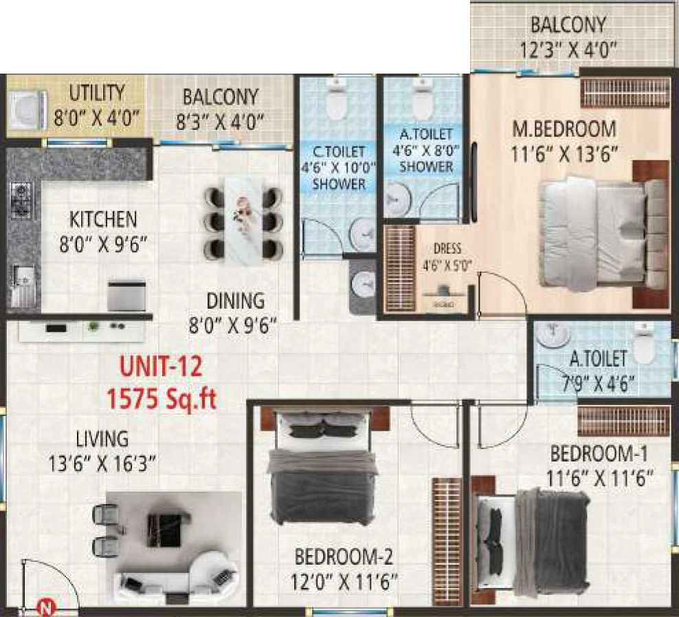 3 BHK Flat in Vaarahi Vivarea in Kambipura, Bangalore - Image 928831