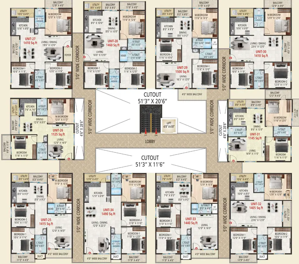 Floor Plan of Vaarahi Vivarea in Kambipura, Bangalore - Image 429444