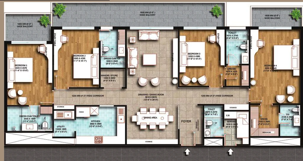 4 BHK Flat in HD Mountain The Courtyard in Race Course, Dehradun - Image 928840
