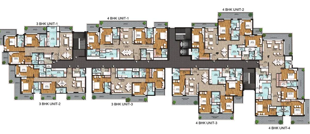 Floor Plan of HD Mountain The Courtyard in Race Course, Dehradun - Image 429488