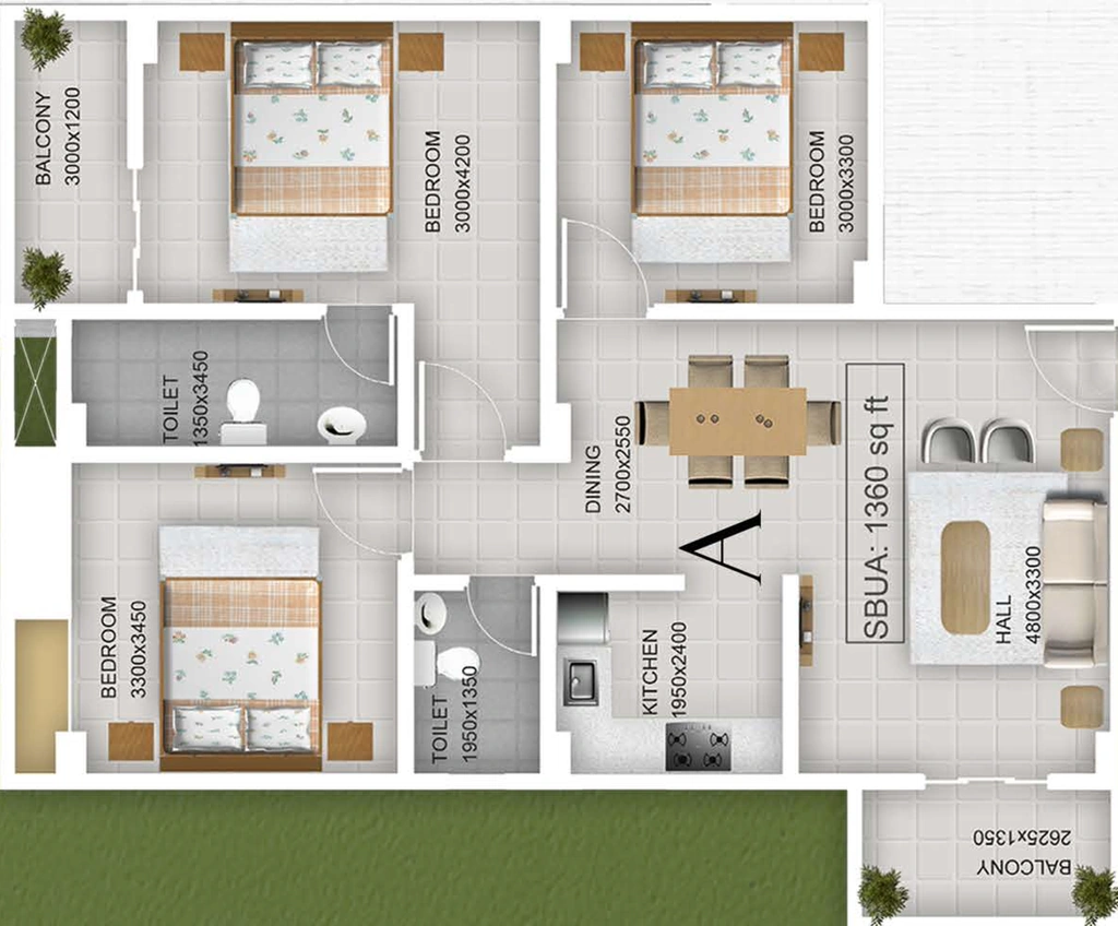3 BHK Flat in Global Sanskriti in Bhetapara, Guwahati - Image 928969