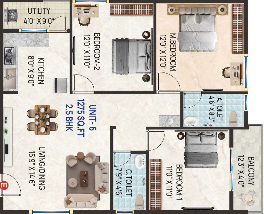 2.5 BHK Flat in Sai Golden Horizon in Kengeri, Bangalore - Image 928870
