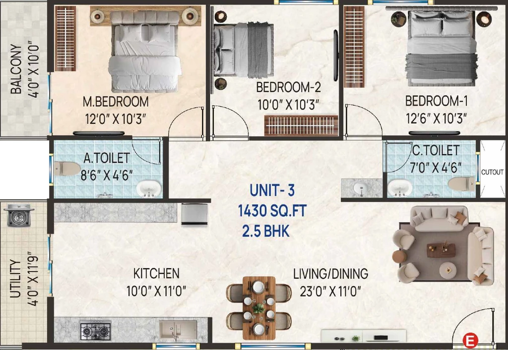 2.5 BHK Flat in Sai Golden Horizon in Kengeri, Bangalore - Image 928871