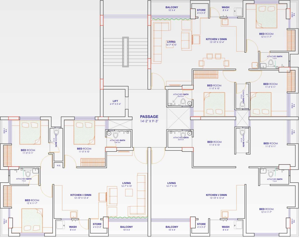 Floor Plan of Tejas Shyamprabhu Niketan in Raiya, Rajkot - Image 429533