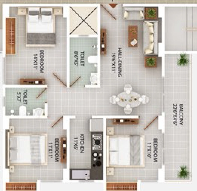2 BHK Flat in Global Signature in Kahilipara, Guwahati - Image 928971