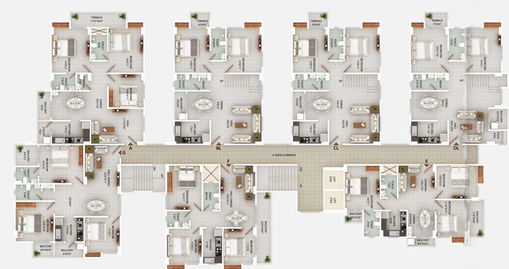 Floor Plan of Global Signature in Kahilipara, Guwahati - Image 429808