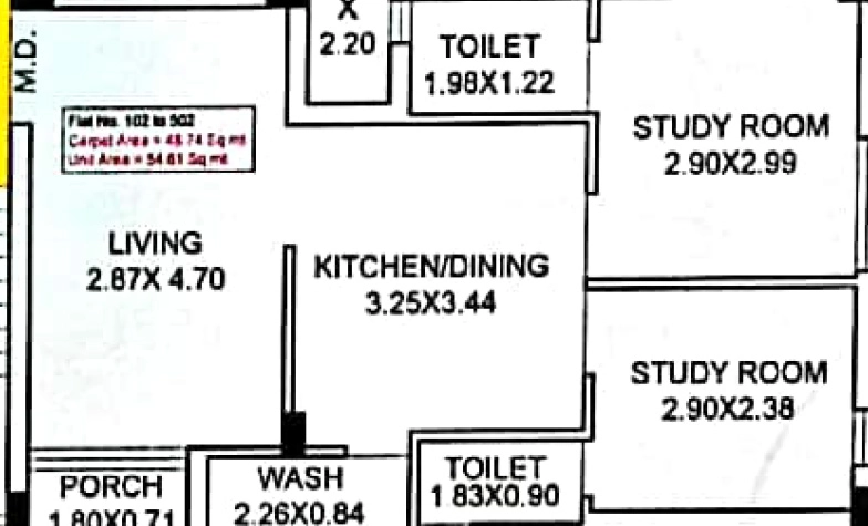 2 BHK Flat in Trinetra Apartment in Raiya, Rajkot - Image 928872