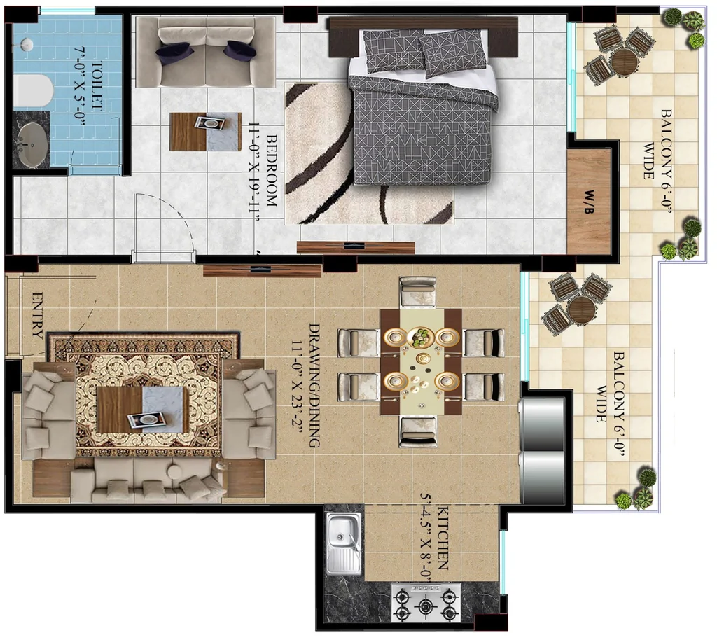 1 BHK Flat in Goswami The Green Living in Jakhan, Dehradun - Image 928891