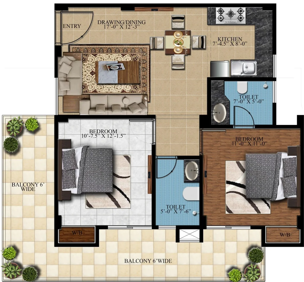 2 BHK Flat in Goswami The Green Living in Jakhan, Dehradun - Image 928892