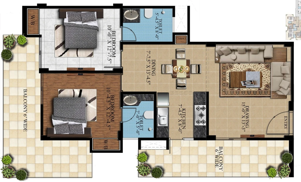 2 BHK Flat in Goswami The Green Living in Jakhan, Dehradun - Image 928893