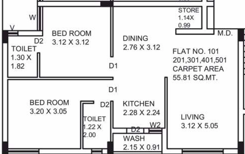 2 BHK Flat in Shree Vraj Bhumi 2 in Raiya, Rajkot - Image 928885