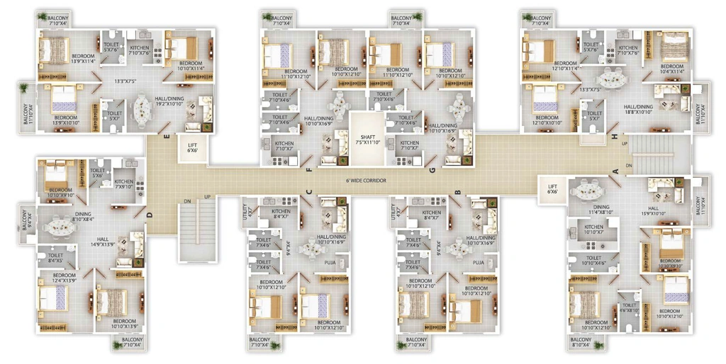 Floor Plan of Hilite Greens in Jalukbari, Guwahati - Image 430079