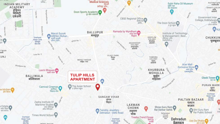 Location of Tulip Hills in GMS Road, Dehradun - Image 429643