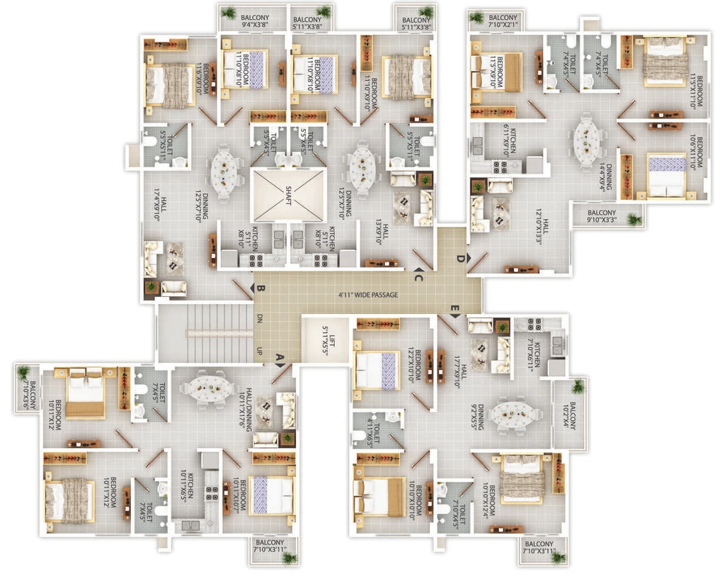 Floor Plan of Inclits Heritage in Bhetapara, Guwahati - Image 430084