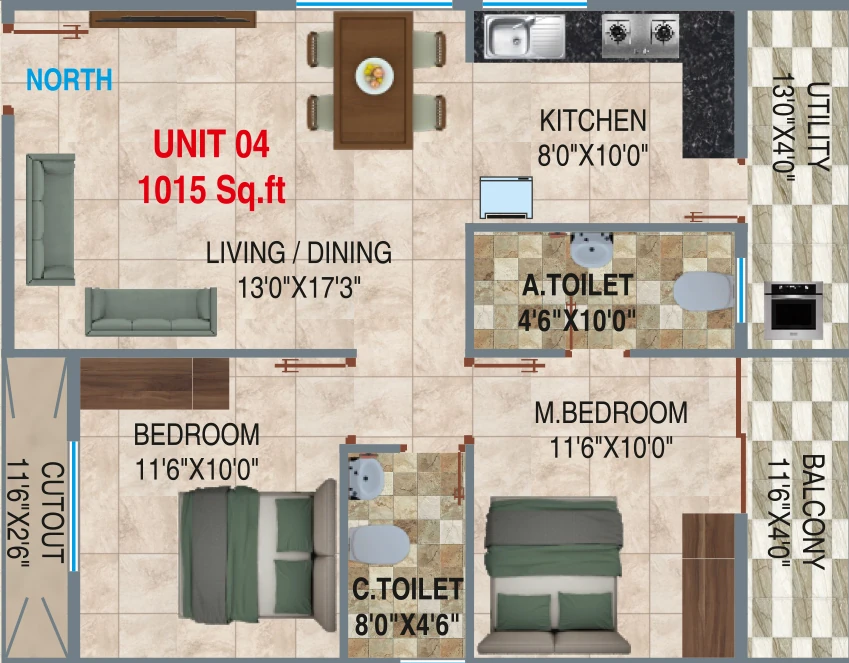 2 BHK Flat in MG Trident in Sarjapur, Bangalore - Image 928925