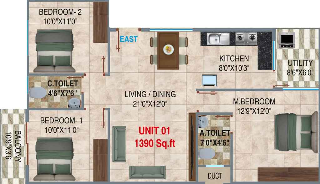 3 BHK Flat in MG Trident in Sarjapur, Bangalore - Image 928927