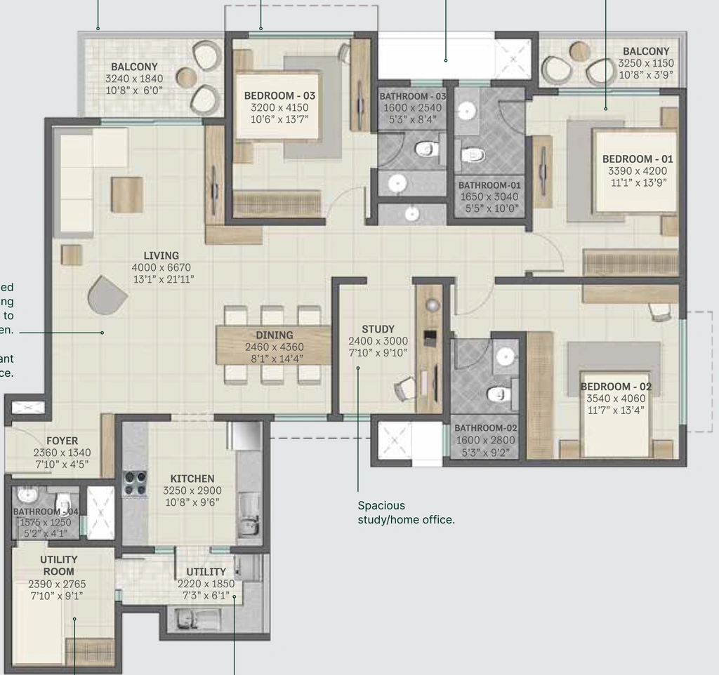 3 BHK Flat in Sobha Meadows Whispering Hill in Aakkulam, Thiruvananthapuram - Image 928924