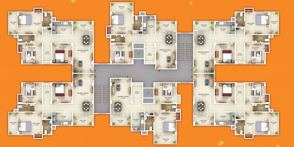 Floor Plan of Nav Millenium Garden in Jalukbari, Guwahati - Image 430991