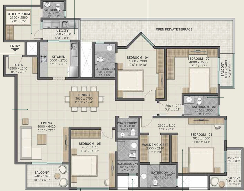 4 BHK Flat in Sobha Ridge Whispering Hill in Aakkulam, Thiruvananthapuram - Image 928931