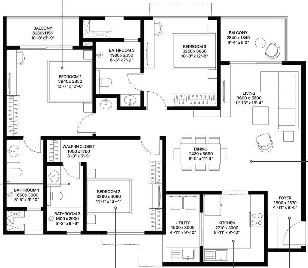3 BHK Flat in Sobha Woods Whispering Hill in Aakkulam, Thiruvananthapuram - Image 928932
