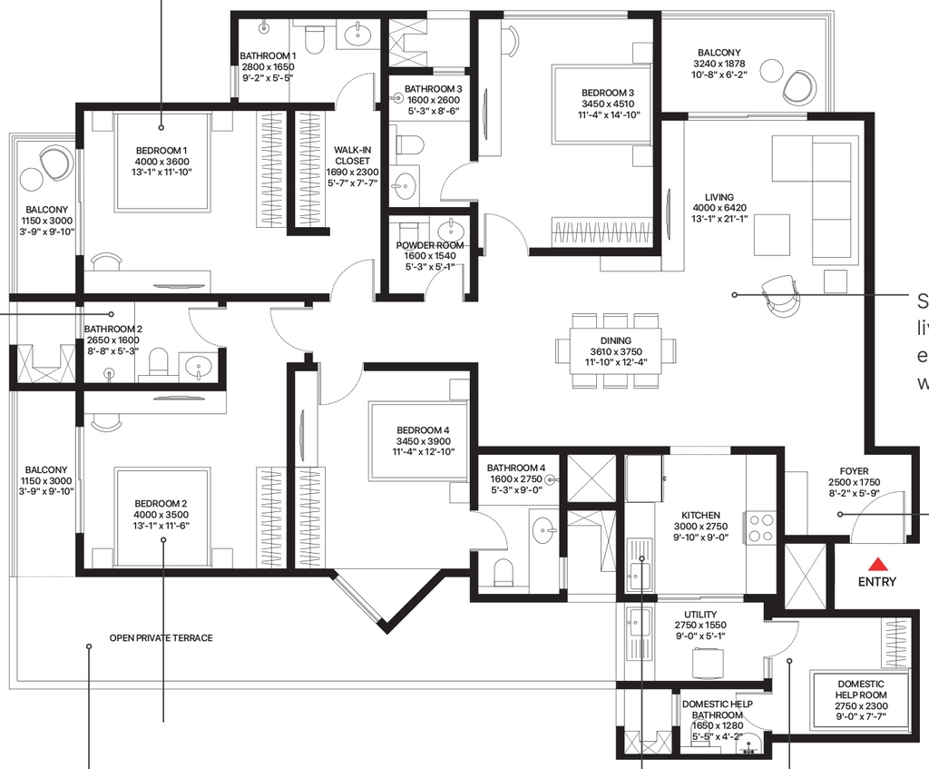 4 BHK Flat in Sobha Woods Whispering Hill in Aakkulam, Thiruvananthapuram - Image 928935