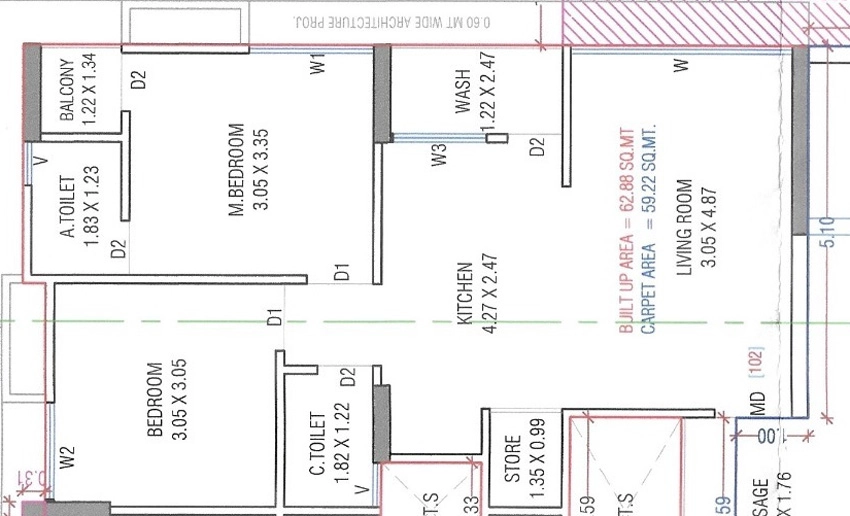 2 BHK Flat in Ambika Avenue in Pasodara, Surat - Image 928945