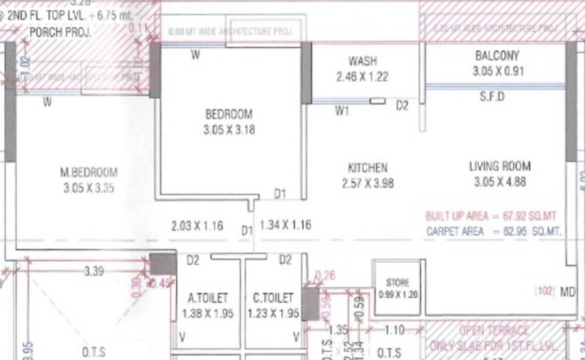 2 BHK Flat in Ambika Avenue in Pasodara, Surat - Image 928946