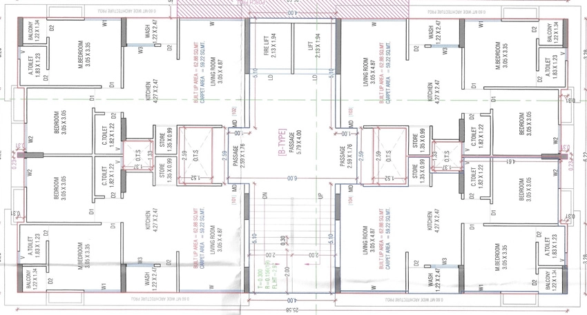 Floor Plan of Ambika Avenue in Pasodara, Surat - Image 429705