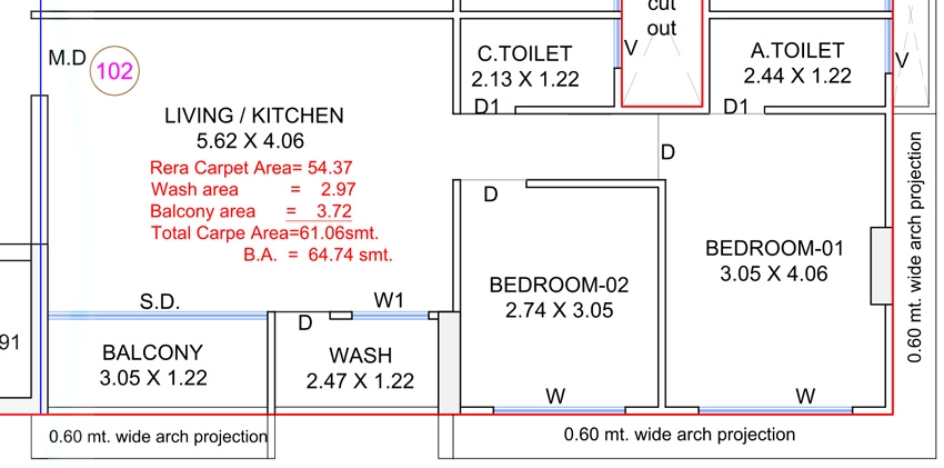 2 BHK Flat in Om Shloka Sanjeevani in Althan, Surat - Image 928948