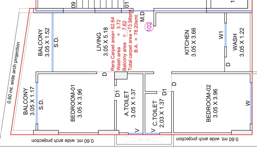 2 BHK Flat in Om Shloka Sanjeevani in Althan, Surat - Image 928949