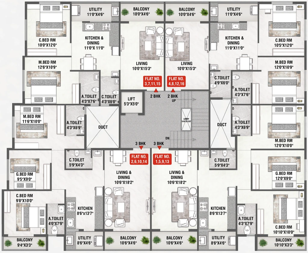 Floor Plan of Aakar Crest in Indira Nagar, Nashik - Image 429732