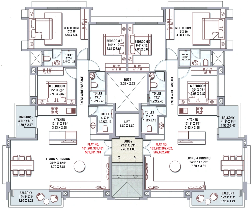 Floor Plan of Aakar Pristine in Anandvalli, Nashik - Image 429737