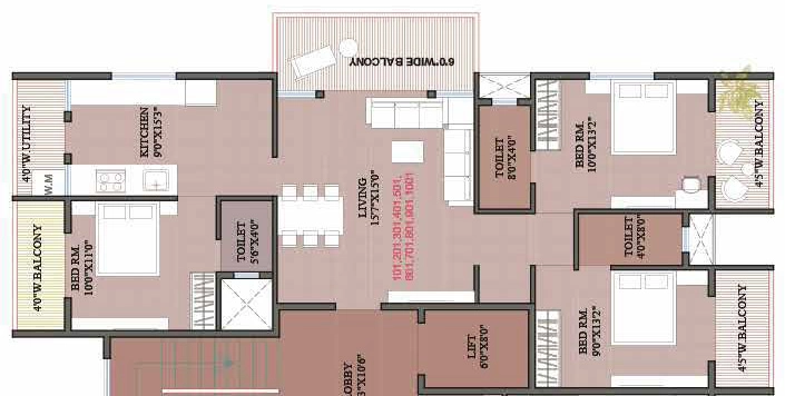 3 BHK Flat in Asteria Elanza Tower in Gangapur Road, Nashik - Image 928956