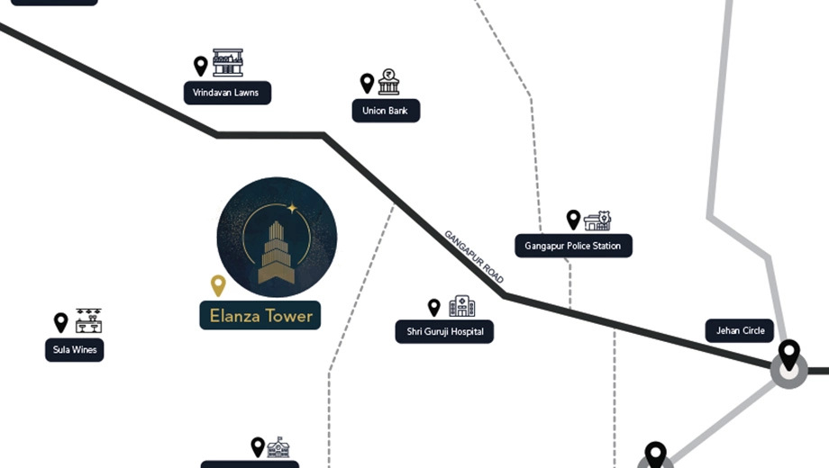 Location of Asteria Elanza Tower in Gangapur Road, Nashik - Image 429752