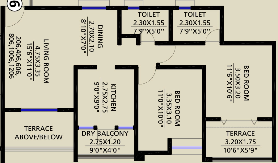2 BHK Flat in Bagad Natures Pride in Chandshi, Nashik - Image 928957