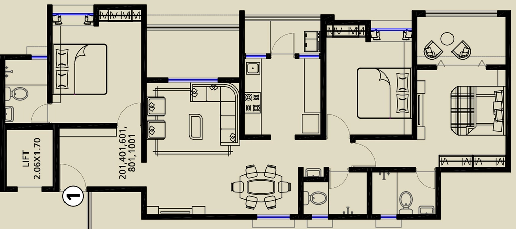 3 BHK Flat in Bagad Natures Pride in Chandshi, Nashik - Image 928959