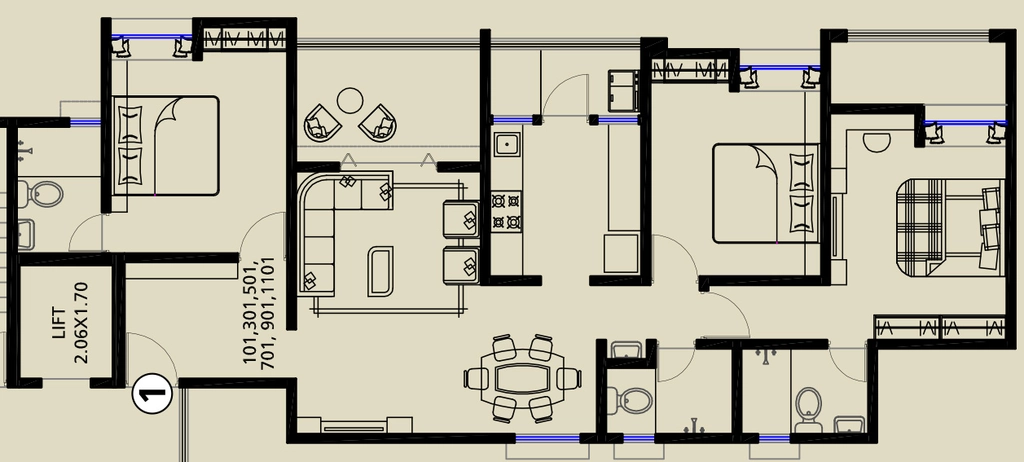3 BHK Flat in Bagad Natures Pride in Chandshi, Nashik - Image 928960