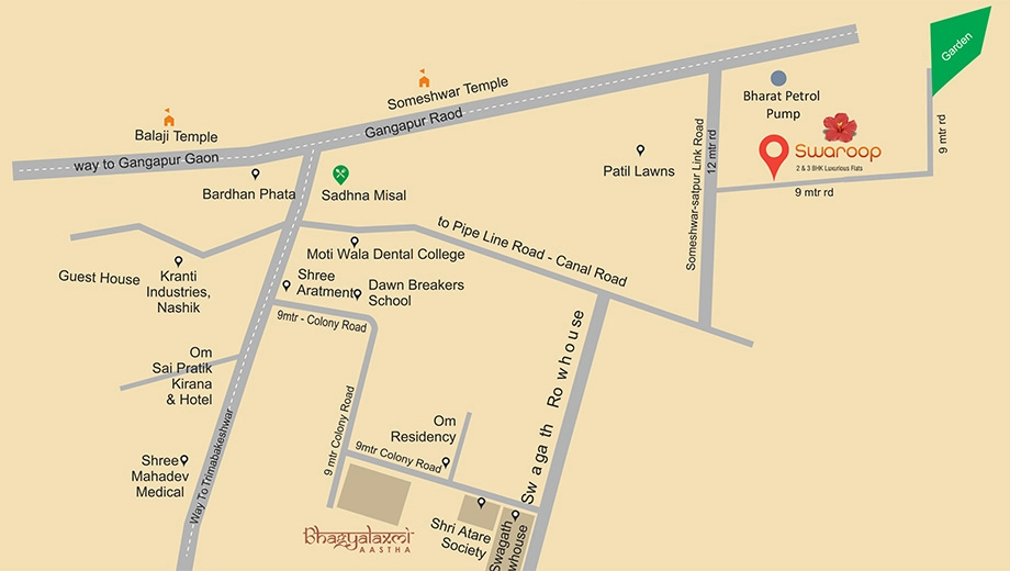 Location of Bhagyalaxmi Swarup in Gangapur Road, Nashik - Image 429787