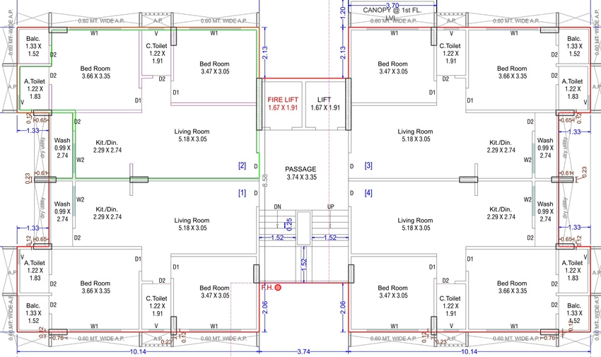 Floor Plan of Takshashila Heights Phase 2 in Udhana, Surat - Image 429846