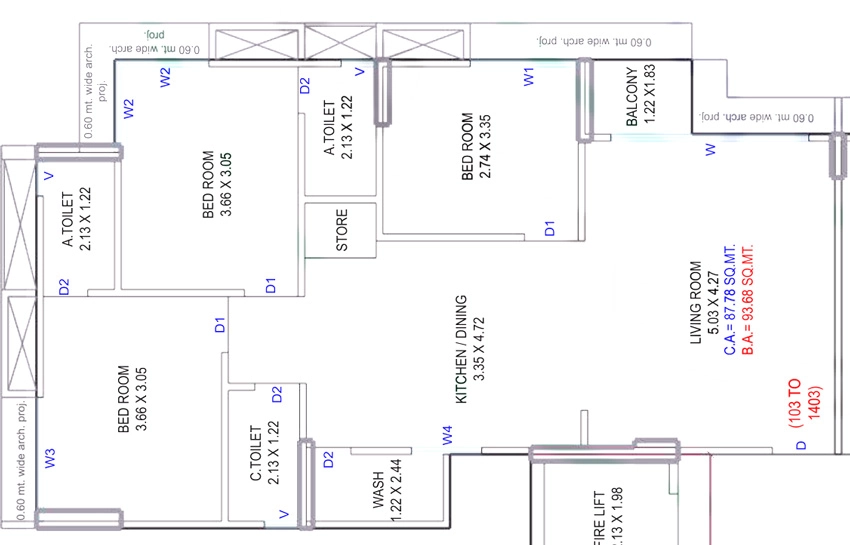 3 BHK Flat in Anantay Heights in Mota Varachha, Surat - Image 929031