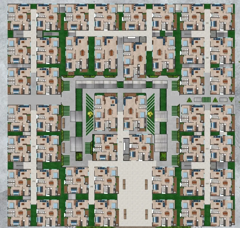 Floor Plan of A1 Adarsh Paradise in Hoskote, Bangalore - Image 429916