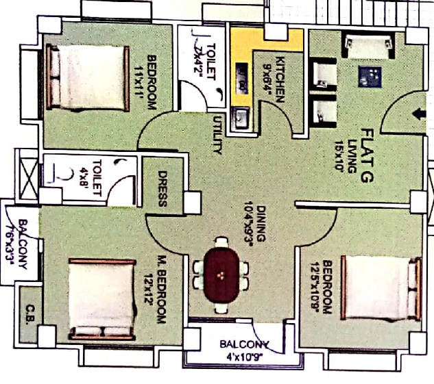 3 BHK Flat in MP Palacia Woodstock in Jalukbari, Guwahati - Image 929225