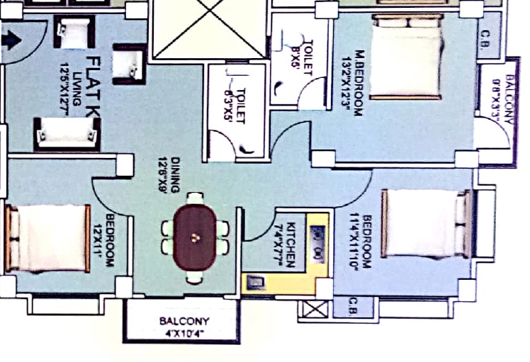 3 BHK Flat in MP Palacia Woodstock in Jalukbari, Guwahati - Image 929226