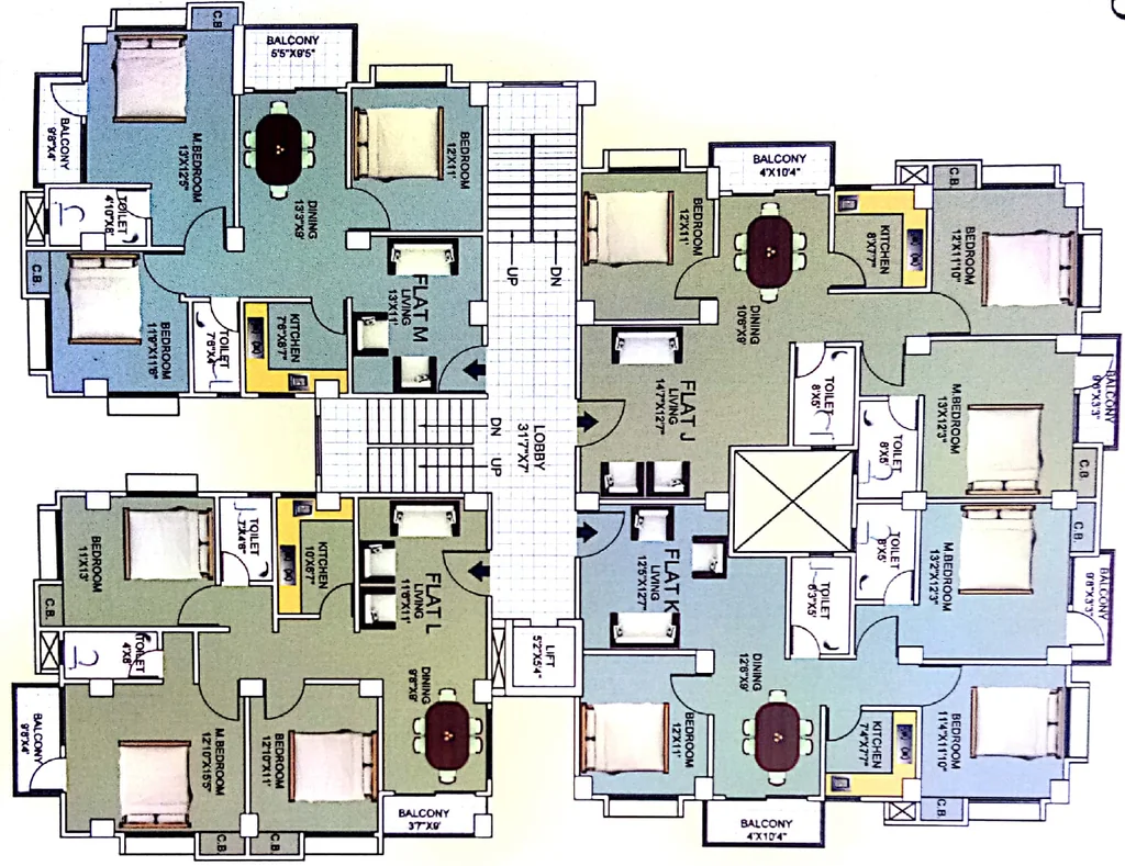 Floor Plan of MP Palacia Woodstock in Jalukbari, Guwahati - Image 430126